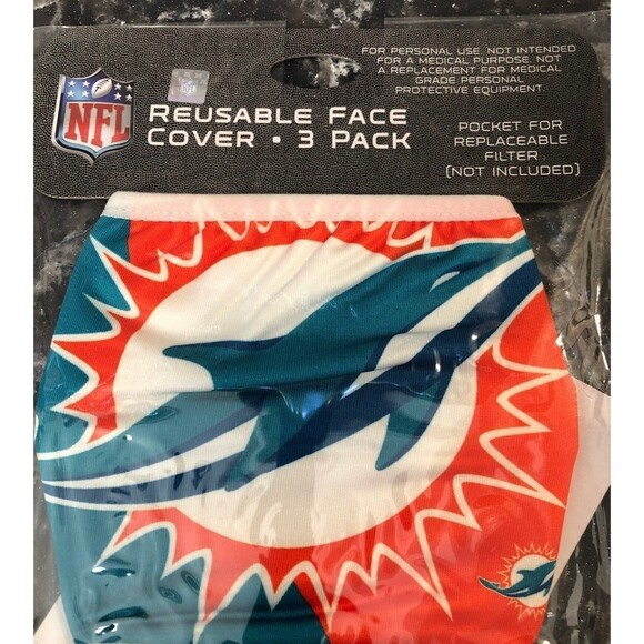 MIAMI DOLPHINS face covers - 3 pack - Picture 3 of 3